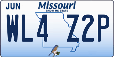 MO license plate WL4Z2P