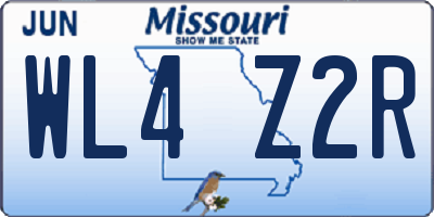 MO license plate WL4Z2R