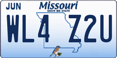 MO license plate WL4Z2U