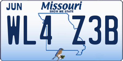MO license plate WL4Z3B