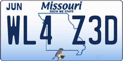 MO license plate WL4Z3D