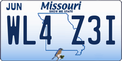 MO license plate WL4Z3I