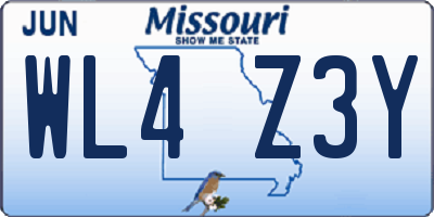 MO license plate WL4Z3Y