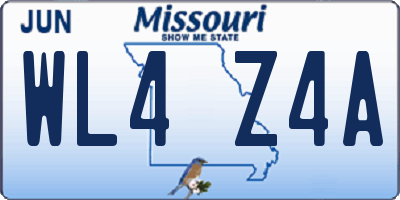 MO license plate WL4Z4A