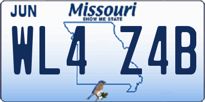 MO license plate WL4Z4B