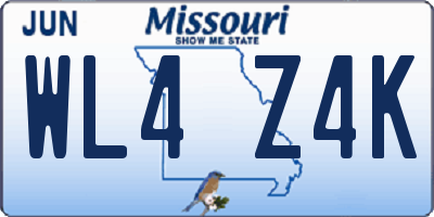MO license plate WL4Z4K