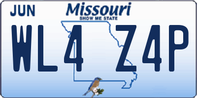 MO license plate WL4Z4P