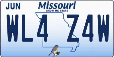 MO license plate WL4Z4W