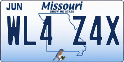 MO license plate WL4Z4X
