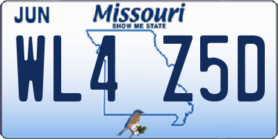 MO license plate WL4Z5D