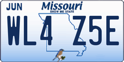 MO license plate WL4Z5E