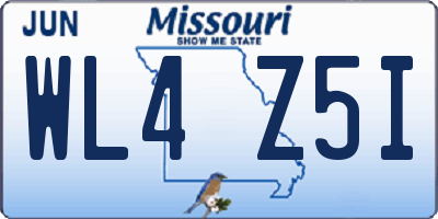 MO license plate WL4Z5I