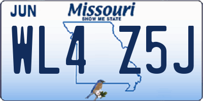 MO license plate WL4Z5J