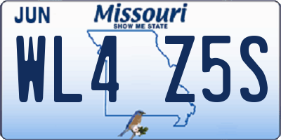 MO license plate WL4Z5S