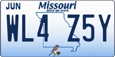 MO license plate WL4Z5Y