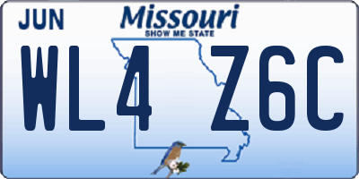 MO license plate WL4Z6C