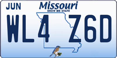 MO license plate WL4Z6D