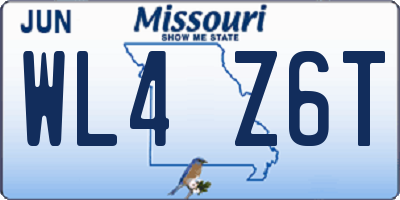 MO license plate WL4Z6T