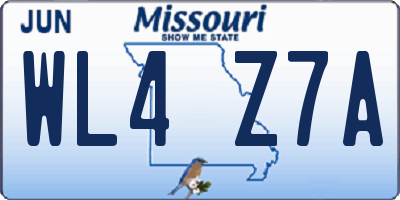 MO license plate WL4Z7A