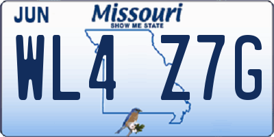 MO license plate WL4Z7G