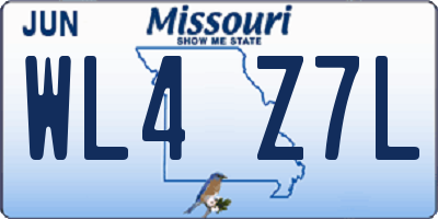 MO license plate WL4Z7L