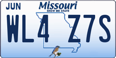 MO license plate WL4Z7S