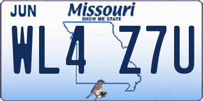 MO license plate WL4Z7U