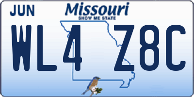 MO license plate WL4Z8C