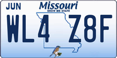 MO license plate WL4Z8F