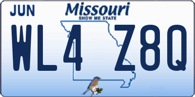 MO license plate WL4Z8Q