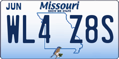 MO license plate WL4Z8S