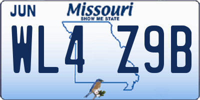 MO license plate WL4Z9B