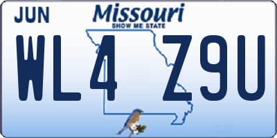 MO license plate WL4Z9U