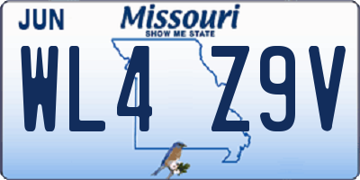 MO license plate WL4Z9V