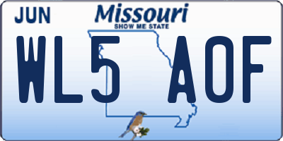 MO license plate WL5A0F