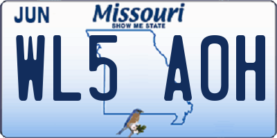 MO license plate WL5A0H