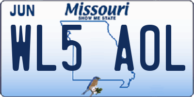 MO license plate WL5A0L