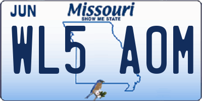 MO license plate WL5A0M
