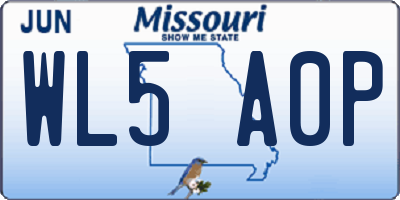 MO license plate WL5A0P