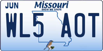 MO license plate WL5A0T