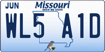 MO license plate WL5A1D