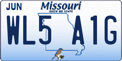 MO license plate WL5A1G