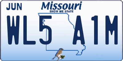 MO license plate WL5A1M