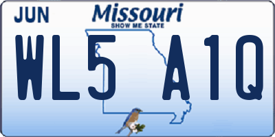 MO license plate WL5A1Q
