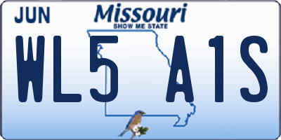 MO license plate WL5A1S