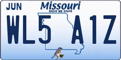 MO license plate WL5A1Z