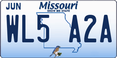 MO license plate WL5A2A