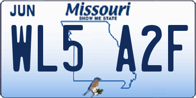 MO license plate WL5A2F
