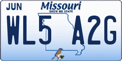 MO license plate WL5A2G