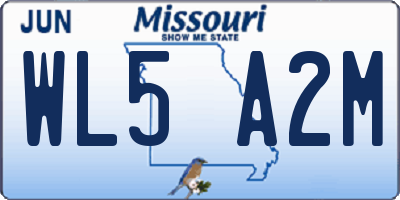 MO license plate WL5A2M